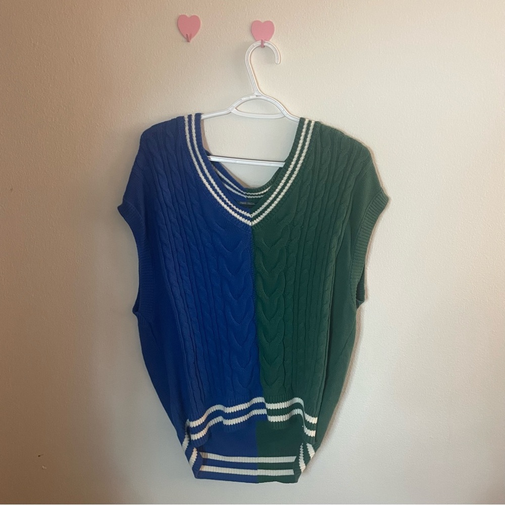 wild fable two-tone blue and green sweater vest